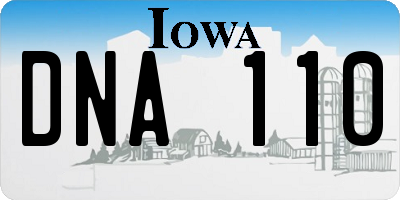 IA license plate DNA110