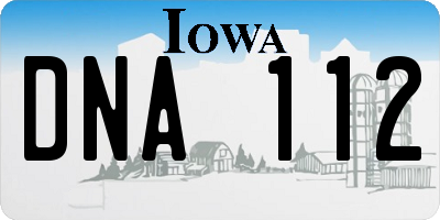 IA license plate DNA112