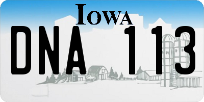 IA license plate DNA113