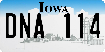 IA license plate DNA114