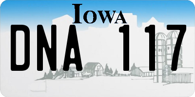 IA license plate DNA117