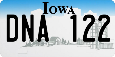 IA license plate DNA122