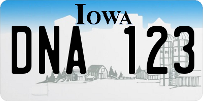 IA license plate DNA123