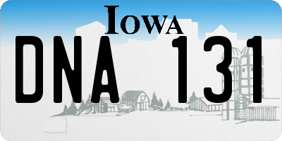 IA license plate DNA131