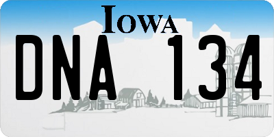 IA license plate DNA134