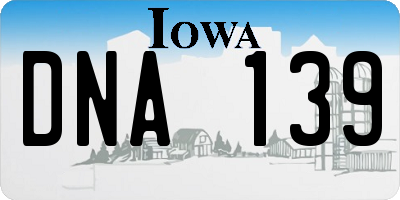 IA license plate DNA139