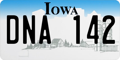 IA license plate DNA142