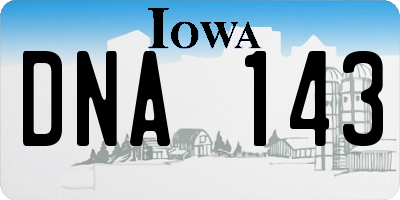 IA license plate DNA143