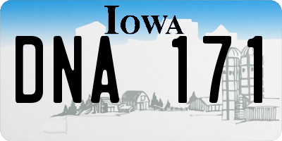 IA license plate DNA171