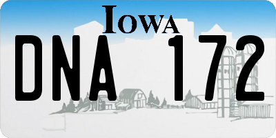 IA license plate DNA172