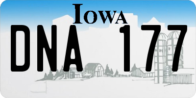 IA license plate DNA177