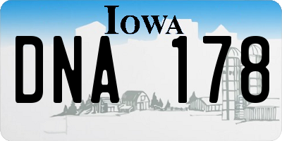 IA license plate DNA178
