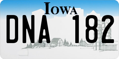 IA license plate DNA182