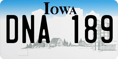 IA license plate DNA189