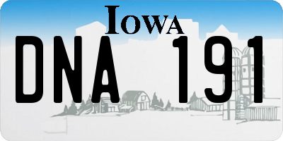 IA license plate DNA191