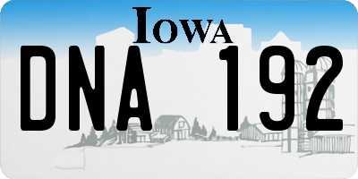 IA license plate DNA192