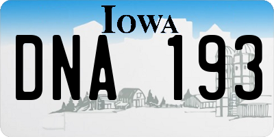 IA license plate DNA193