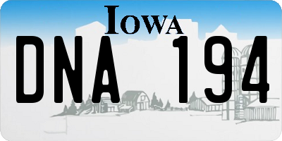 IA license plate DNA194