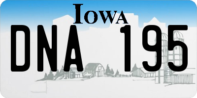 IA license plate DNA195