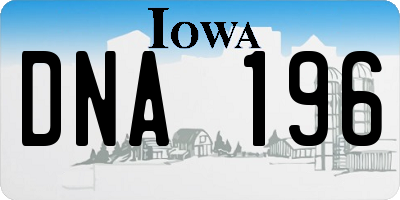 IA license plate DNA196