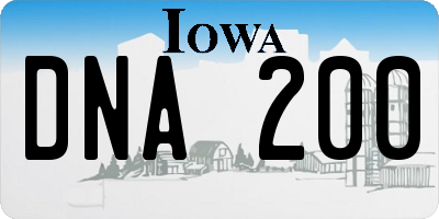 IA license plate DNA200