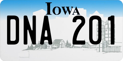 IA license plate DNA201