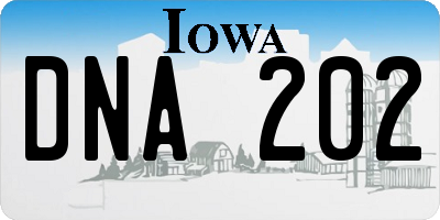 IA license plate DNA202