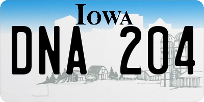 IA license plate DNA204