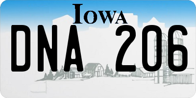IA license plate DNA206