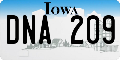 IA license plate DNA209