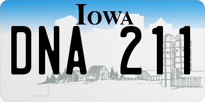 IA license plate DNA211