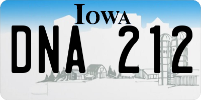 IA license plate DNA212