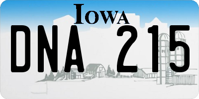 IA license plate DNA215
