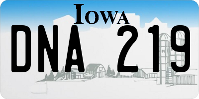 IA license plate DNA219