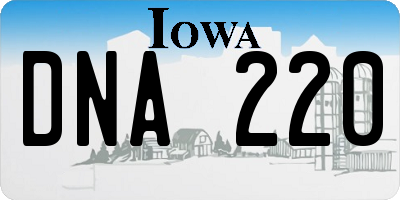 IA license plate DNA220