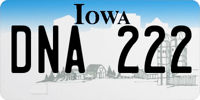 IA license plate DNA222