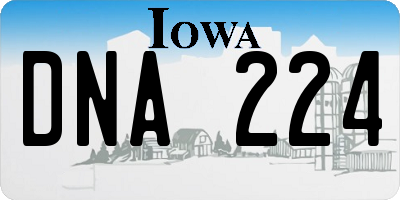 IA license plate DNA224