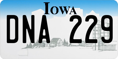 IA license plate DNA229