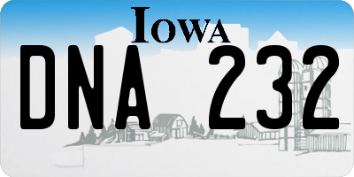 IA license plate DNA232