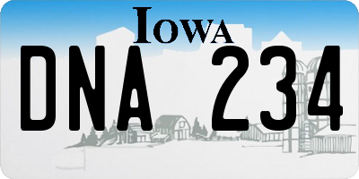 IA license plate DNA234
