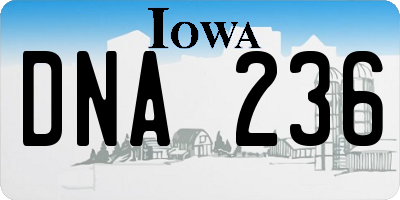 IA license plate DNA236