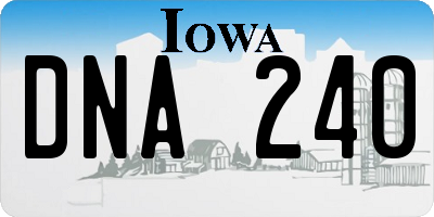 IA license plate DNA240