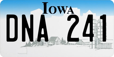 IA license plate DNA241