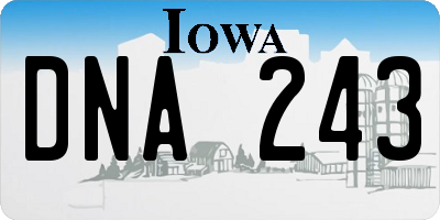 IA license plate DNA243