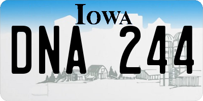 IA license plate DNA244