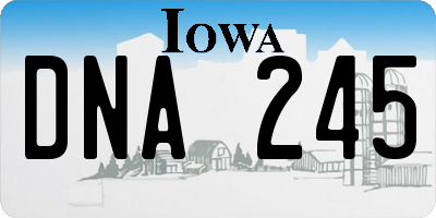 IA license plate DNA245