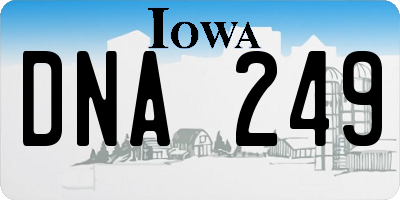 IA license plate DNA249