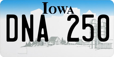 IA license plate DNA250