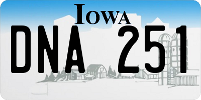 IA license plate DNA251
