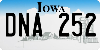 IA license plate DNA252